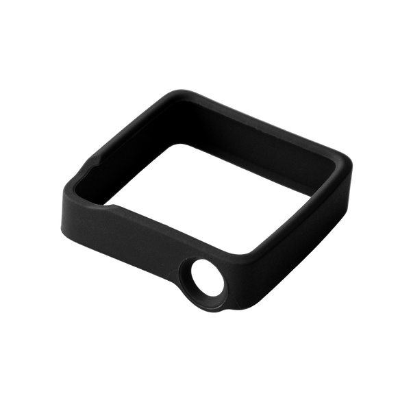 A black square-shaped silicone protective frame for Mighty 3. 