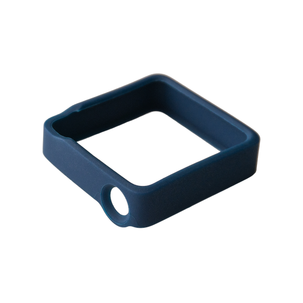 A blue square-shaped silicone protective frame for Mighty 3. 