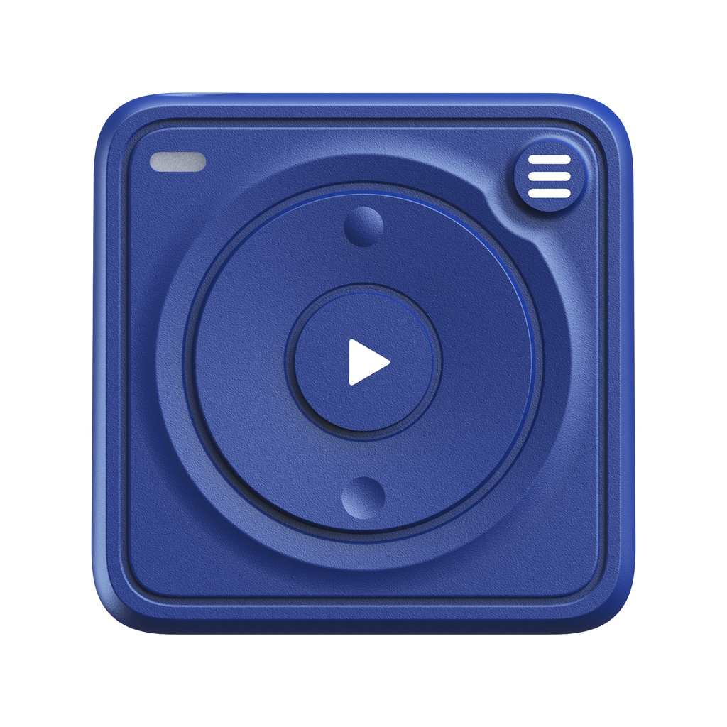 Small 1.25 inch square MIghty Wave device - showing waterproofed seals around buttons. 