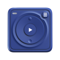 Small 1.25 inch square MIghty Wave device - showing waterproofed seals around buttons. 