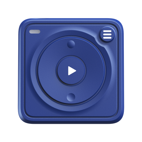 Small 1.25 inch square MIghty Wave device - showing waterproofed seals around buttons. 